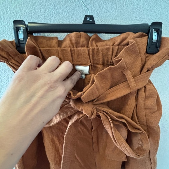 A New Day Burnt Orange Paperbag Waist Shorts - Picture 2 of 6